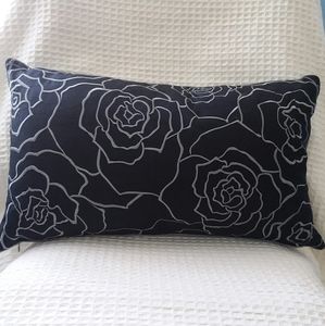Decorative Embroidered Roses Accent Pillow